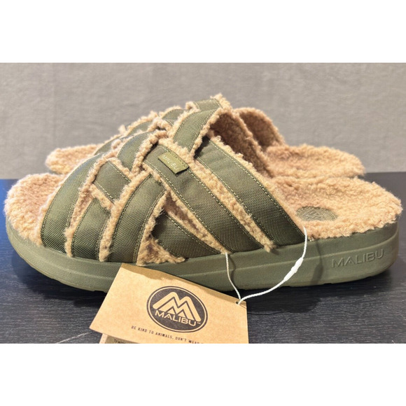 MALIBU SANDALS Zuma LX Sherpa Nylon Rubber Olive Green Men's Size 13 Sandals - Picture 8 of 9